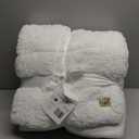 UGG Nita Throw Blanket Soft Reversible Plush Throw for Couch or Bed Washable Warm Fluffy Blanket for College Dorm Essentials and Bedding with Down Alternative Fill, 50-inch x 70-inch, White Snow