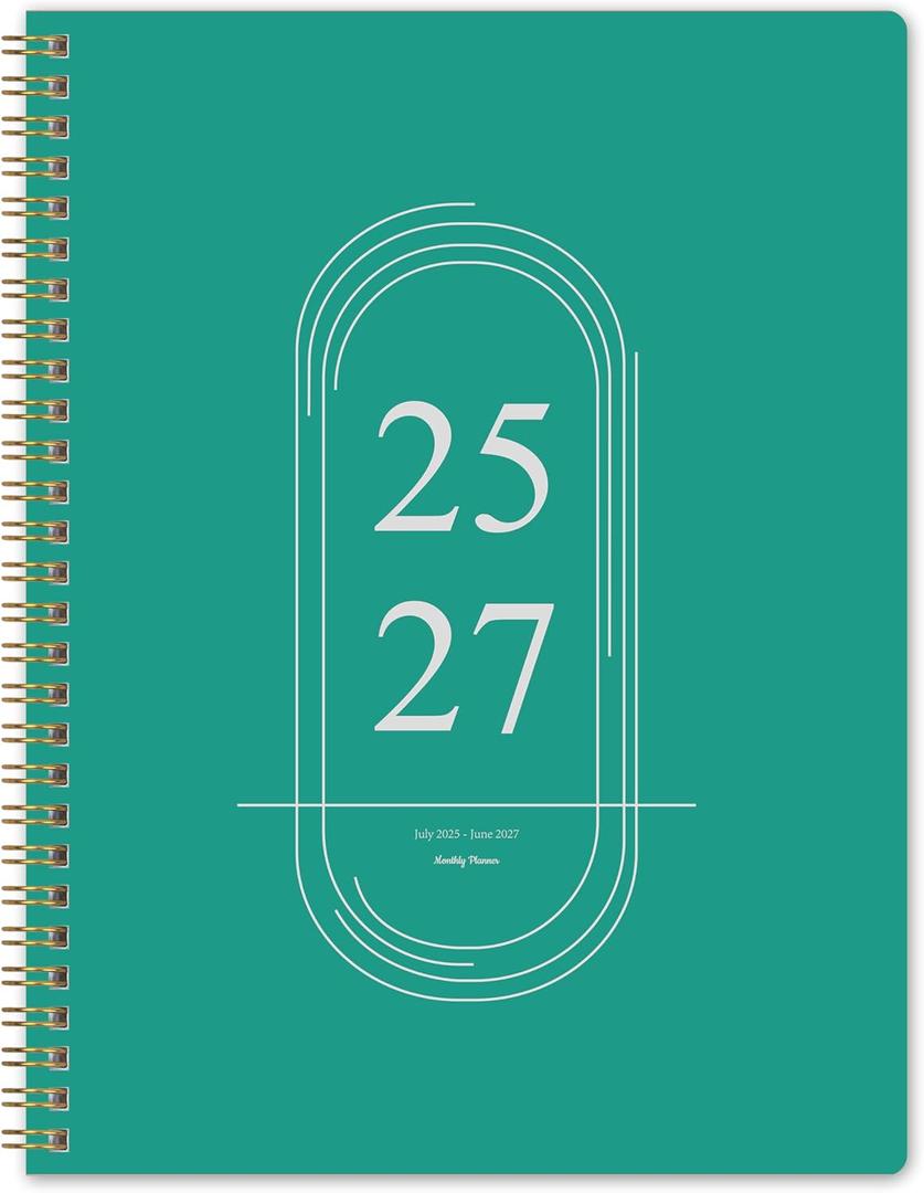 4 x 2026-2027 Monthly Planner, Jan 2026-June 2027, B5 (7" x 9"), 2 Year Monthly Planner, 24 month Calendar, Simple Calendar Planner Notebook Soft PVC Cover, Suitable for Schools & Offices,Aquamarine