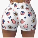 Women's High Waist Workout Shorts for Sports Athletic Running Hiking Biker Yoga Gym Shorts, Size: L