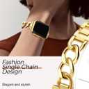 JR.DM Gold Watch Bands for Women Compatible with Apple Watch 46mm 42mm(S3/2/1) 44mm 45mm 49mm Adjustable Metal Cowboy Single Chain Bracelet for iWatch Series 11/10/9/8/7/6/5/4 SE 3/2/1 Ultra (No Case)