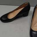 mysoft Women's Pumps Low Chunky Block Heel Round Toe Comfortable Dress Shoes Size 11