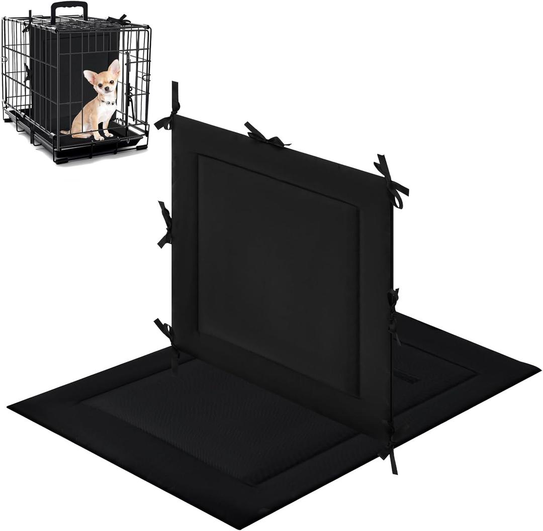Thyle 1 Set / 2 Pcs Dog Crate Divider Panel for 36 Inches Crate, Two-in-one Upgrade Fixed, Adjustable Position Black Thick Dog Kennel Divider with Ties, Puppy Training Accessories