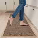 Kitchen Mat Set of 1 PCS, Cushioned Non Slip Rugs for Kitchen Floor, Absorbent Runner Comfort Standing Mats Washable for Kitchen, Office, Home (Brown,17x80) 