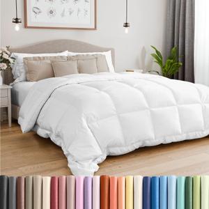 Cal King Size, White Alternative Down Comforter - Warm, Lightweight, Luxury and Breathable Hotel Quality Bedding Set - All Season Fluffy and Cozy Oversized Cooling Microfiber Duvet Insert Comforter