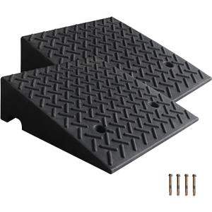 2Pack Rubber Curb Ramp 7.5" Rise Height, Heavy-Duty Threshold Ramps, Driveway Curb Ramps Portable Shed Ramps 7000 Lbs Load Capacity for Cars Vehicle Motorcycle Wheelchairs Bikes