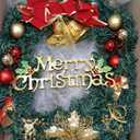 Christmas Wreath Merry Christmas Front Door Ornament Wall Artificial Pine Garland for Party Décor 13 Inches