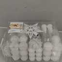 SHareconn 100pcs Christmas Tree Decorations Ornaments Set, Shatterproof Plastic Baubles Decorative Balls for Xmas Tree Decor Holiday Wedding Party, White