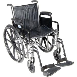 Drive Medical SSP218DDA-SF Silver Sport 2 Folding Wheelchair, Black
Lightweight Folding Wheelchair Features Detachable Desk Arms and Swing Away Footrests for Easy, Portable Transport