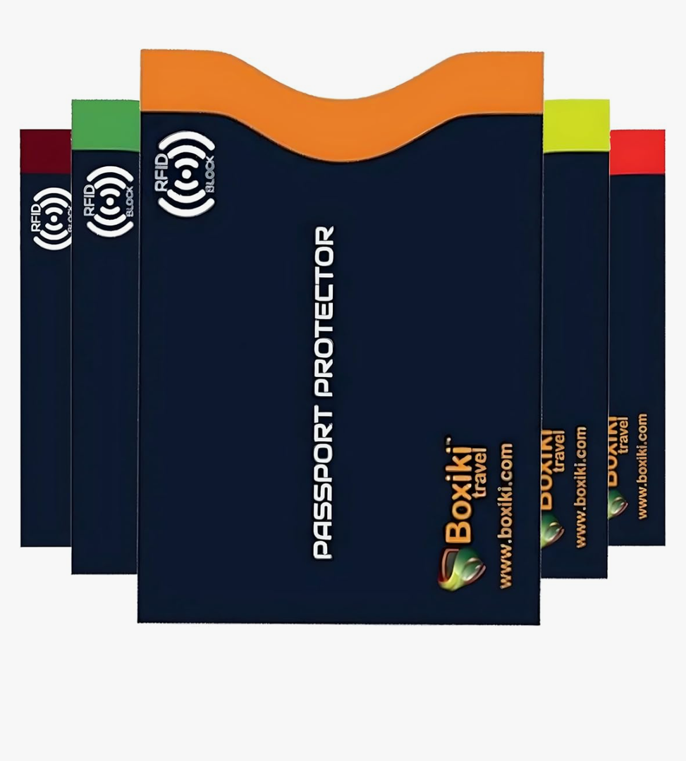 RFID Blocking Passport Sleeves (5-PCS) – Color-Coded Travel Organizers for Identity Theft Prevention – Navy Blue Passport Protector Sleeves for Men & Women
