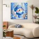 igoodom Christmas Paint by Numbers Kit for Adults  Christmas Snowman Adult Paint-by-Number on Canvas, DIY Acrylic Painting Set for Home Decor Gift, 16x16inch (MY337)