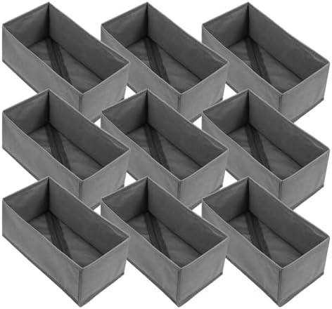 Foldable Drawer Organizers Foldable Storage Bins – Clothing Drawer Organizer for Clothes, Dark Grey (10.6"x5.5"x4.3", Non-Woven Fabric)