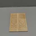 SUPERFINDINGS 2PCS Rectangle with Flower Wood Carving Decal 6.3x2.4inch Unpainted Home Furniture Applique Decor Natural Solid Wood Carved Onlay for Furniture Door Wall Ornamental