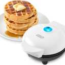 Dash Mini Waffle Maker- Compact Electric Iron for Creative Homemade Treats - PTFE nonstick surface - Easy-to-Clean - Perfect for Kids & Families - White
