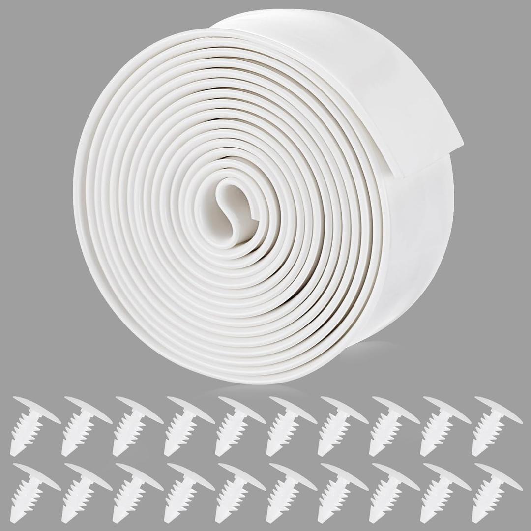 Landical 2" x 10 ft Vinyl Straps for Patio Chairs Repair Webbing Lawn Chair Replacement Straps with 20 Pcs Rivets for Summer Garden Furniture(White)