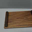 kulusion Walnut Wooden Pedestal Stand, Farmhouse Wood Tray for Kitchen Bathroom Counter Decor, Rustic Display Riser for Soap,Bottle,Plant Etc (Large & 12 x 7 x 1.57'')