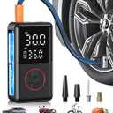 Tire Inflator Portable Air Compressor, Air Pump for Car, 150PSI Portable Tire Inflator, Mini Bike Pump with Pressure Gauge, LED Light for Cars, Bikes, Motorcycle, Balls(Red)