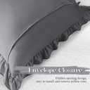 KKJIAF Grey Lumbar Pillow Covers 14x36 Inch Set of 1, Microfiber Ruffled Pillow Shams, Ruffle Sham Pillow Covers Lumbar Pillow Case for Couch Bed Livingroom