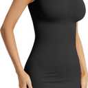 Shapewear Slip Dress for Women Under Dress Tummy Control One Piece Full Slip Body Shaper Seamless (Black, L)