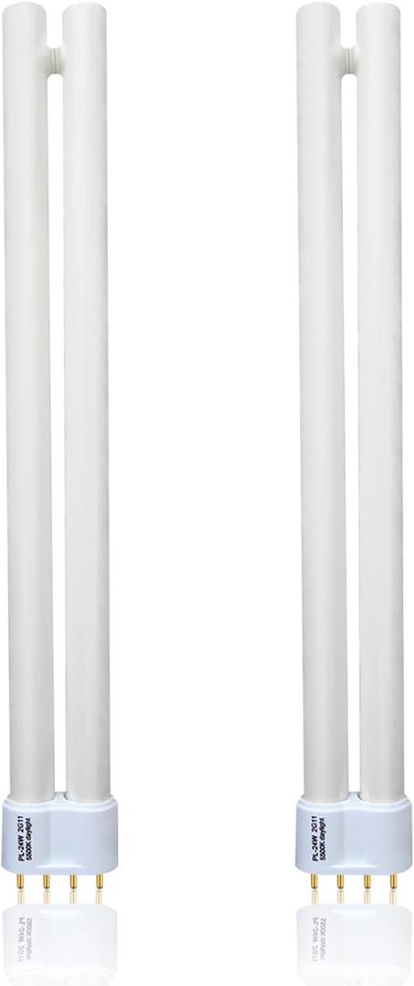 24W PL24-C Fluorescent Light Bulb Replacement for OttLite B24553 T40J34,Tpye C,PL-L 24W Fluorescent Light Bulbs,5500K Bright Natural Daylight,1300lm,2G11 Base - 2Pack