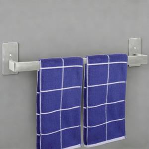 Bathroom Towel Bar Self Adhesive, No Drilling Towel Rack Easy to Install, Hand Towel Holder Made of Premium Stainless Steel Sticky on Hand Towel Hanger for Kitchen, Toilet.(24IN, Brushed)