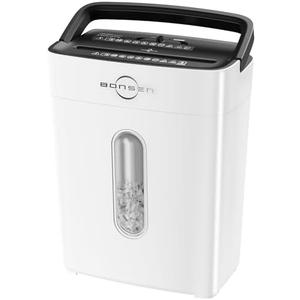 BONSEN Shredders for Home Office, 8-Sheet Cross Cut Credit Card Shredder, Small Paper Shredder for Home Use with 4 Gal Bin, P-4 High Security Level, White (S3101-W)