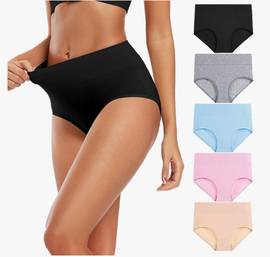 Molasus Women's Cotton Underwear High Waisted Full Coverage Ladies Panties (Regular & Plus Size)