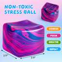 Fidget Toys Squishy Stress Cube, Stress Balls for Adults Kids Squishies Anxiety Relief, Cube Squishy Sensory Toys for Kids Ages 3+, Fidgets for Classroom Prizes Party Favors Toys (Purple)