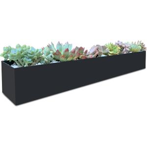 Rectangle Succulent Planter Box - 32" Window Sill Planters - Decorative Indoor/Outdoor Table or Window Boxes Planter - Windowsill Herb (1pc Black), 32in
