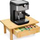 yarlung Bamboo Coffee Pod Drawer K Cup Holder, Coffee Maker Machine Stand 2 Tier Cafe Bar Organizer for Tea Bags, Coffee Filters, Countertop Storage