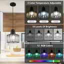 Battery Operated Pendant Lights,Rechargeable Pendant Light with Remote,Crystal LED Pendant Light Fixtures for Kitchen Island,Black Modern Hanging Lights for Bedroom,Dining Room Hallway Entryway