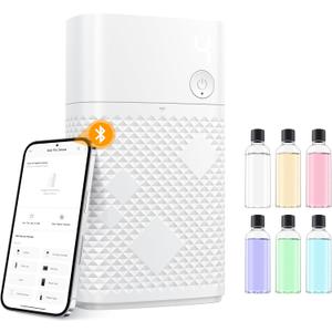 nimin Smart Essential Oil Diffuser - Waterless Ultrasonic with App Control, Ultra-Quiet & 650ml Essential Oils Included, Wall/Tabletop for Bedroom, Office, Bathroom,V06 Pro