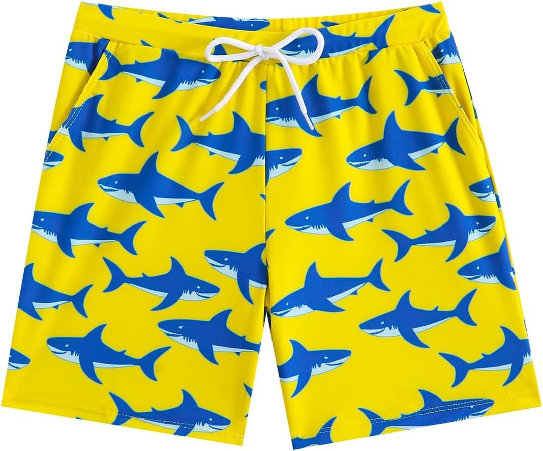 Toddler Boys Swim Trunks Quick Dry Mesh Swim Shorts Kids Elastic Waist Beach Boardshorts Swimsuit : 6-8 Years