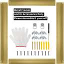 ARTGOW Metal Floating Frame for 32"x48" Canvas Oil Paintings, DIY Canvas Frame with 1.5" Deep, Floater Frames for Prints Wall Art/Portrait/Landscape Living Room Bedroom Kitchen Decor (Gold)