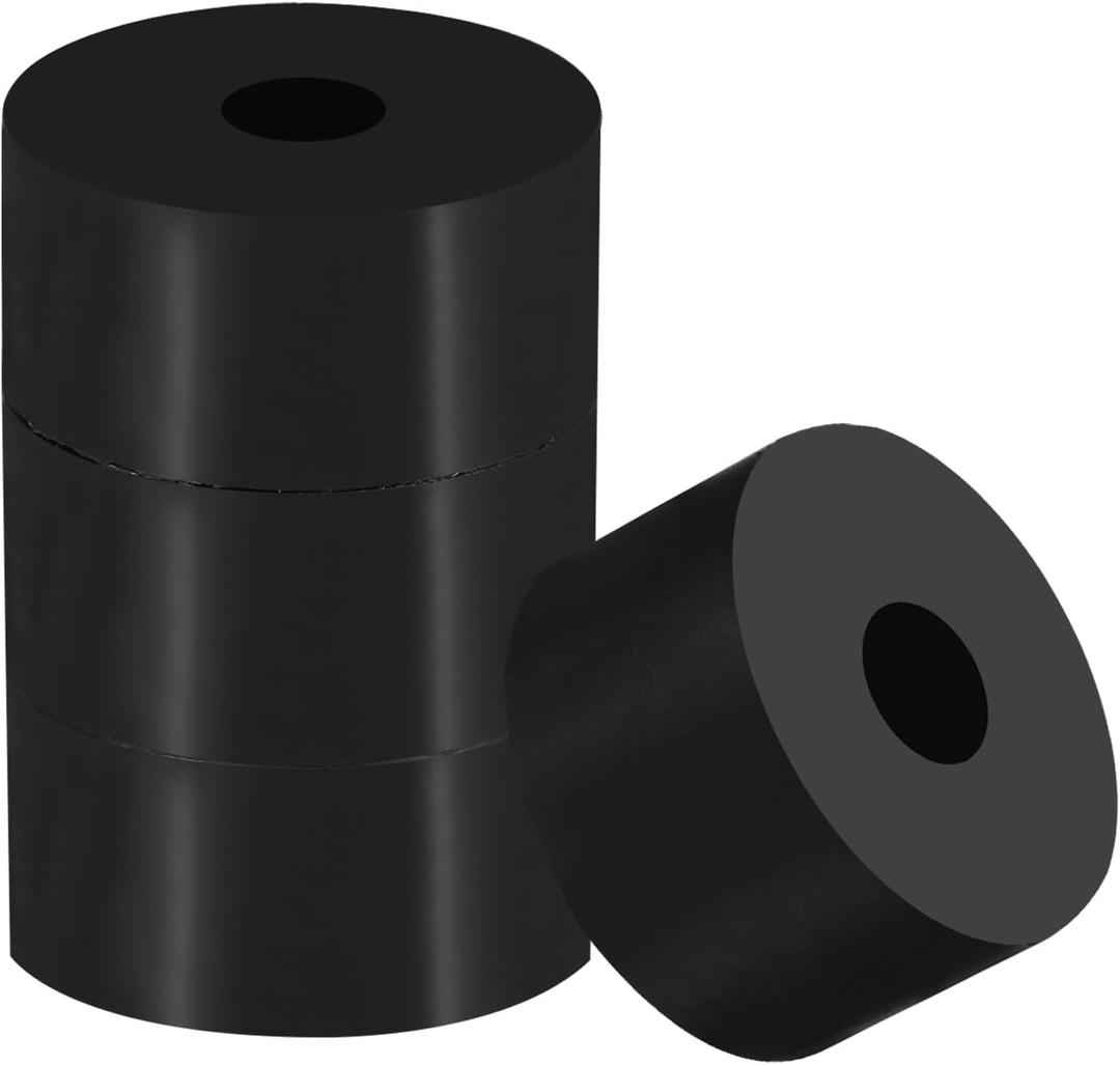 PATIKIL Multi Purpose Rubber Spacer, 4 Pcs 1.6"OD 0.4"ID 0.8"Thick Neoprene Round Anti-Vibration Isolation Pads Isolator Rubber Bushings Spacer Washer for HVAC Bolts Car Accessories