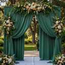 10 ft x 10 ft Wrinkle Free Hunter Green Backdrop Curtain for Parties, Polyester Dark Green Photo Backdrop Drapes 2 Panels 5x10ft for Baby Shower Wedding Birthday Party Photography Curtains