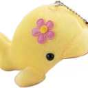2 x Yellow Mini Stuffed Animal Dolphin Plush Toys Soft Lovely Dolphin Stuffed Keychain Bag Pendants Tiny Ocean Animal Accessories for Keychain Decor Stuffed Animals Car Keychains Car Accessories