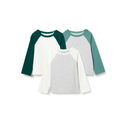 Amazon Essentials Boys and Toddlers' Long Sleeve Cotton T-Shirts, Pack of 3