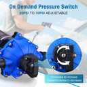 CrestWave Fresh Water Pump 7GPM 70PSI, 110V AC, Upgraded Five Chamber Self-Priming Diaphragm Water Pump with Pressure Switch and Strainer for RV, Home Water System, Irrigating & Industrial Settings