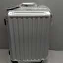 Carry On Luggage with Spinner Wheels, 8010S Aluminum Frame Zipperless Polycarbonate Hard Shell Suitcase (ZX-Core, Silver, 20 Inch)