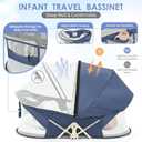 ISELECTOR Portable Baby Bassinet Travel Baby Bed, Baby Cribs Travel Pod for Outdoors Baby Lounger Infant Travel Bed with Mosquito Net and Sunshade Canopy, Lightweight Washable