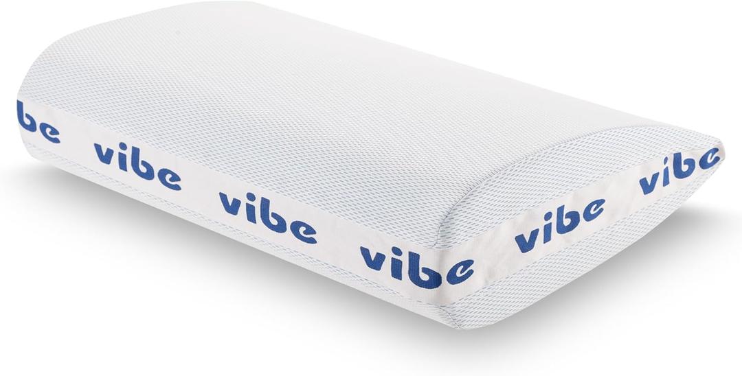 Vibe Smart Edge Multi-Position Gel Infused Memory Foam Pillow, Standard, White