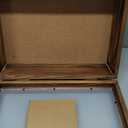 MyGift 11x14 Deep Shadow Box Frame with Cork Board Backing and Acrylic Paneled Cursive Hinged Door, Rustic Burnt Wood Wall Mounted Shadow Box Display Case Cabinet