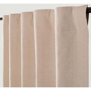 Rustic Linen Blend Curtains - Set of 2 Back Tab Panels, 50x84 Inch Each, Natural Textured Drapes for Living Room, Bedroom or Dining Room - Farmhouse Style Window Curtains, Light Filtering Fabric