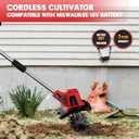 MaxMore 
 Cordless Tiller Cultivator Compatible with Milwaukee 18V Battery (Tool Only)