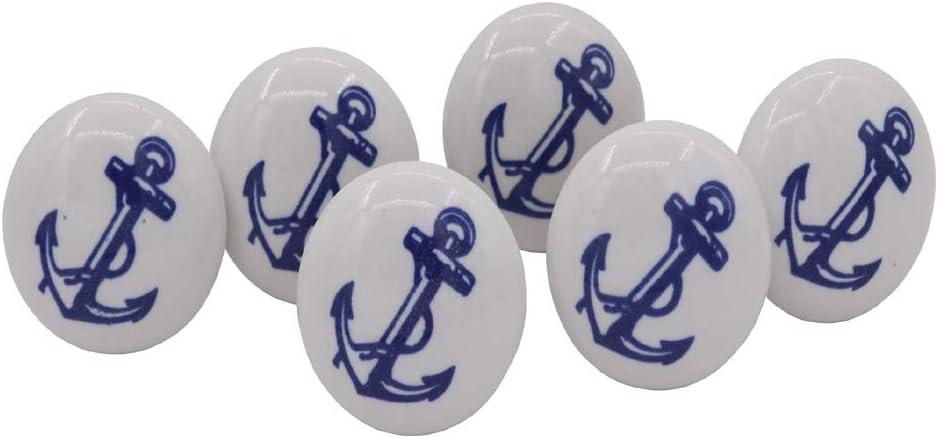 THDC Nautical Drawer Pulls, Drawer Knob, Cabinet Knob, Kitchen Cabinet Pull, Door Knob, Door Pulls (Set of 6) (Anchor with Rope)