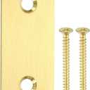 3 x uxcell Door Edge Hole Filler Plate, 2.24" x 1.1" Door Hole Cover Plate Stainless Steel Deadbolt Cover Plate with 40mm Screws for Fixing Wooden Furniture Corner, Gold