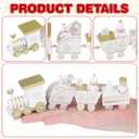 NUOBESTY 4pcs/Set Wooden Train Toy Christmas Train Toy Creative Birthday Present Decorative Tabletop Ornament for Cafe Bar Home(White)