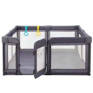 Baby Playpen,Extra Large Playpen for Babies and Toddlers, Sturdy Play Pen Play Yard with Safety Gate,79x71Baby Play Pen(Deep Grey)