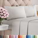 Twin XL 4 Piece Sheet Set - Comfy Breathable & Cooling - Soft Hotel Luxury Bedding Set with 8-16 Inch Deep Pockets - 1 Flat & 1 Fitted Sheet & 2 Pillowcases - Wrinkle Free & Easy Care - French Grey