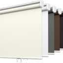LazBlinds No Tools No Drill Cordless Roller Shades, 100% Blackout Roller Blinds for Windows, Thermal Insulated UV Protection Waterproof Roll Up Window Blinds and Shades, 32'' W x 72'' H, Cream